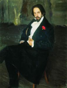 1901._Portrait_of_Ivan_Bilibin_by_B._Kustodiev